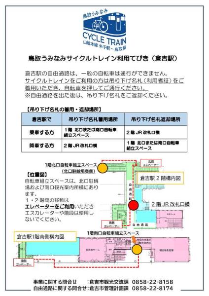 鳥取うみなみサイクルトレイン倉吉駅利用てびき